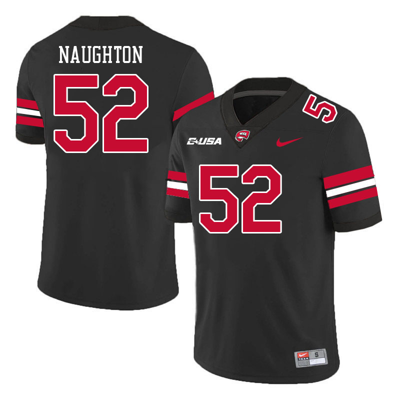 Western Kentucky Hilltoppers #52 Trey Naughton College Football Jerseys Stitched Sale-Black